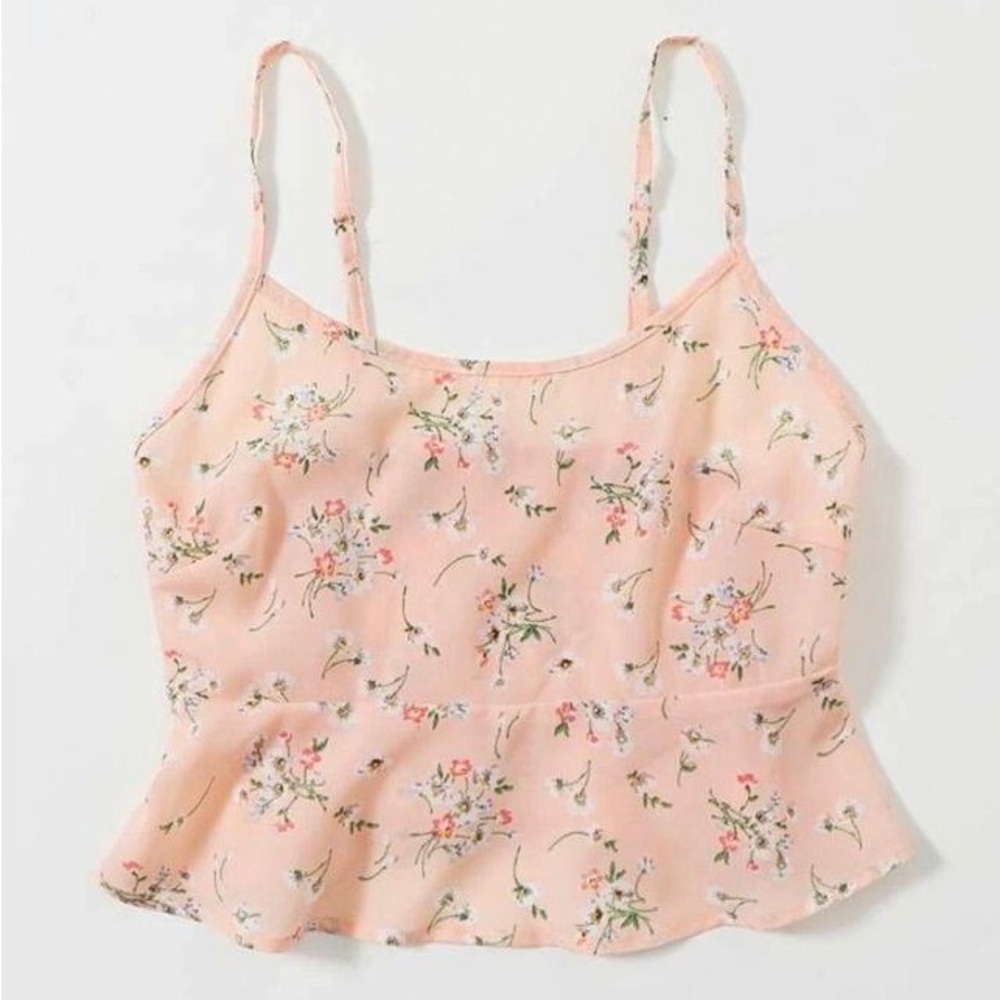 Cute light pink baby doll floral top
